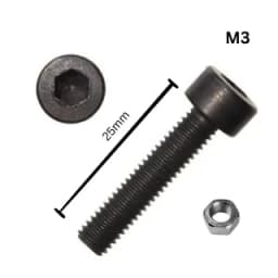 25mm M3 Bolt + Nut 