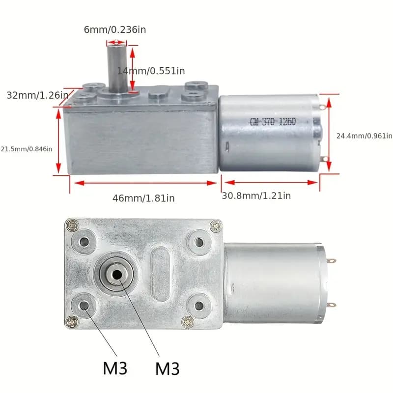 JGY370 12V Gear Motor 66RPM