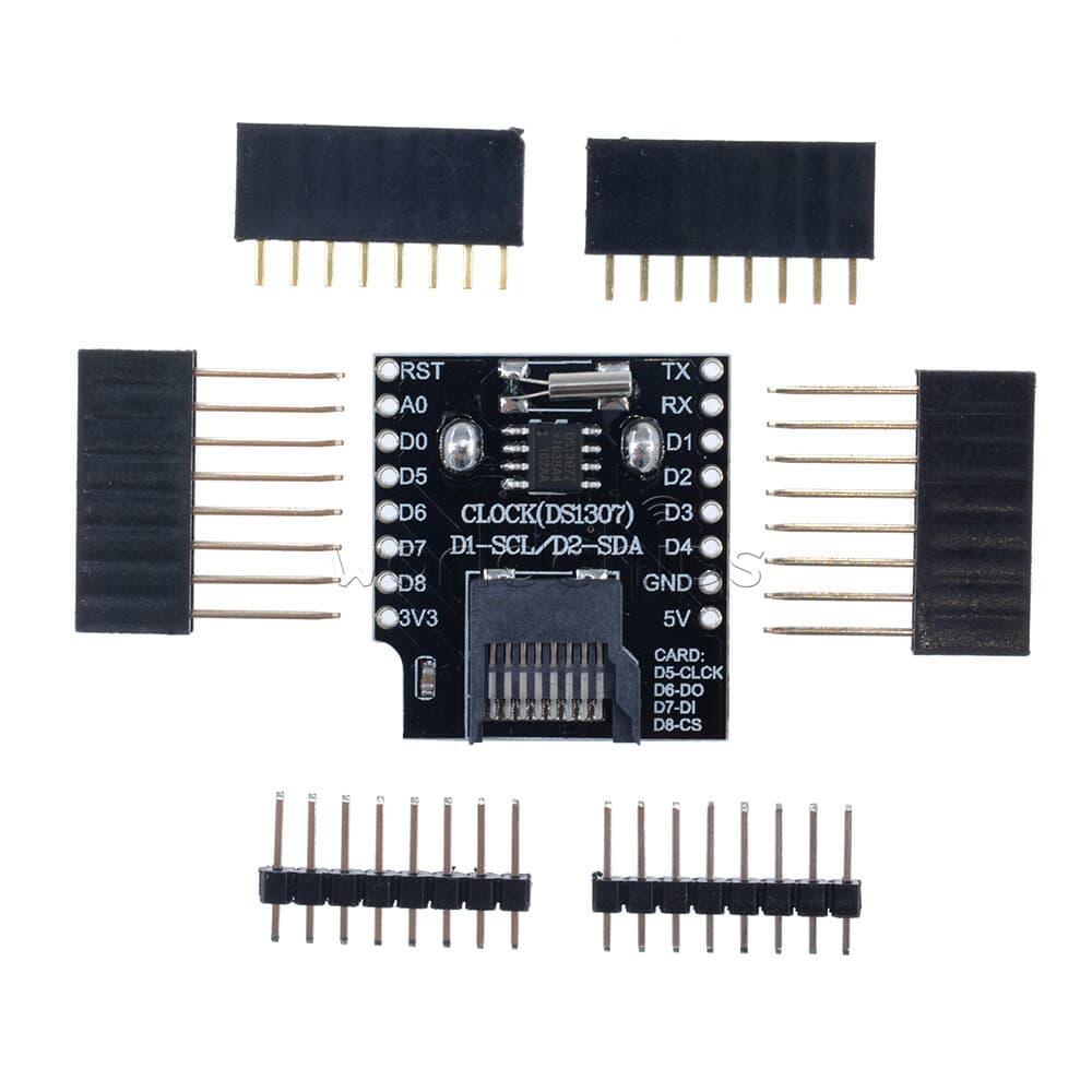 D1 Mini Data Logger Shield with DS1307 RTC and micro-SD slot 