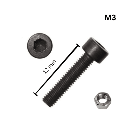 12mm M3 Bolt + Nut