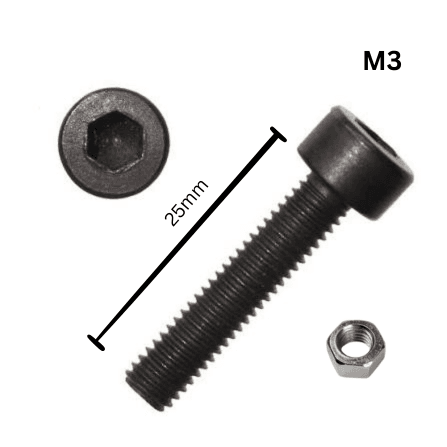 25mm M3 Bolt + Nut 